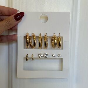 Gold Hoop and Stud Earring Set